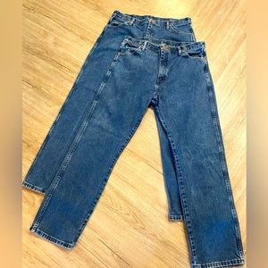 Two Pair Wrangler 13MWZ9K cowboy cut original fit Med dark blue 38x32